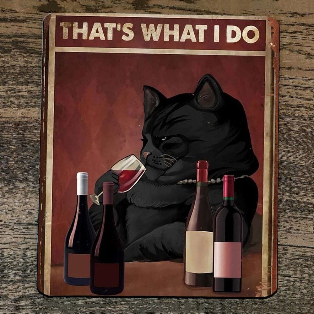 Mouse Pad I Drink and Know Things Fat Black Cat‎ #2